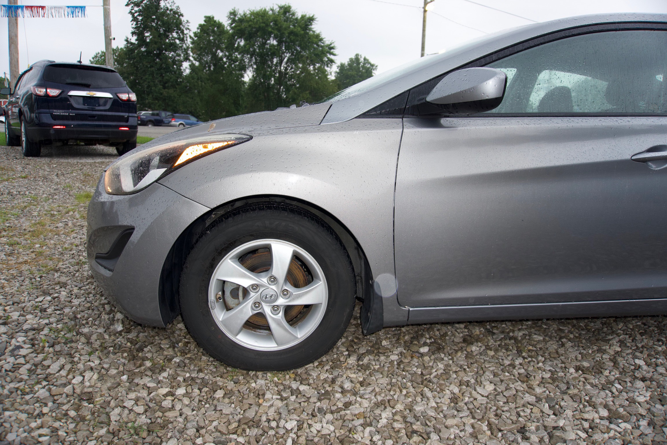 Silver Hyundai Elantra, side profile
